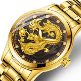 Classic Chinese Style, Embossed Golden Dragon Watch