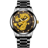 Classic Chinese Style, Embossed Golden Dragon Watch