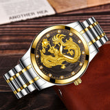 Classic Chinese Style, Embossed Golden Dragon Watch