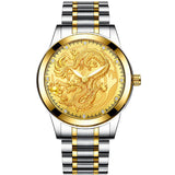 Classic Chinese Style, Embossed Golden Dragon Watch