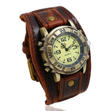 Vintage Leather Watch Bracelet, Versatile Fashion for Men and Women