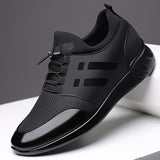 Korean Style Flying Woven Sports Shoes, Outdoor Casual Height Boost Sneakers