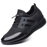 Korean Style Flying Woven Sports Shoes, Outdoor Casual Height Boost Sneakers