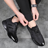 Korean Style Flying Woven Sports Shoes, Outdoor Casual Height Boost Sneakers