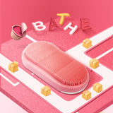 Electric Bath Brush, Silicone Scrubbing Artifact, Long Handle Bathroom Soft Bristles Brush