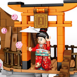 Sakura Street View Model, Puzzle Assembled Building Block Toys
