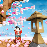 Sakura Street View Model, Puzzle Assembled Building Block Toys