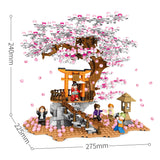 Sakura Street View Model, Puzzle Assembled Building Block Toys
