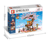 Sakura Street View Model, Puzzle Assembled Building Block Toys