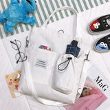 Square Canvas Korean Lady Bag with One Shoulder Slung