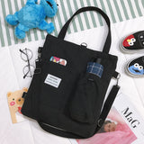 Square Canvas Korean Lady Bag with One Shoulder Slung