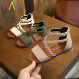 Girls’ Summer Beach Sandals – Soft Sole Leather Kids' Shoes