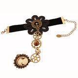 European and American Retro Lace Bracelet, Women's Steam Engine Gear Hand Jewelry with Ring