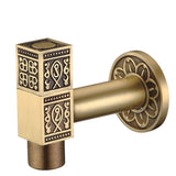 Antique Brass Carved Garden Faucets, Outdoor Washing Machine Decorative Luxury Toilet Nozzles