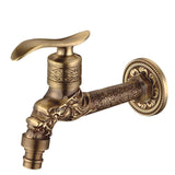 Antique Brass Carved Garden Faucets, Outdoor Washing Machine Decorative Luxury Toilet Nozzles