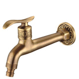 Antique Brass Carved Garden Faucets, Outdoor Washing Machine Decorative Luxury Toilet Nozzles