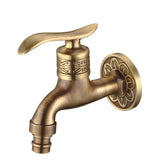 Antique Brass Carved Garden Faucets, Outdoor Washing Machine Decorative Luxury Toilet Nozzles