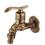 Antique Brass Carved Garden Faucets, Outdoor Washing Machine Decorative Luxury Toilet Nozzles