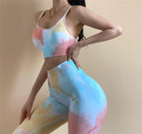 Net Red Thin Straps, Tie-dye Sports Underwear, Women's Workout Clothes