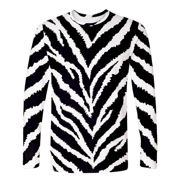 Black and white Markings 3D Digital Printing Long-Sleeved T-shirt