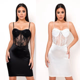 Embroidered Wrapped Chest Strap Bag Evening Dress