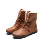 Warm Cotton Shoes, Large Size Round Head Strap Flat Bottom Foreign Trade Plus Velvet Snow Boots