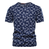 Men’s Casual Slim-fit Stretch, Printed Short Sleeved T-shirt