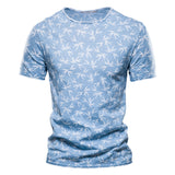 Men’s Casual Slim-fit Stretch, Printed Short Sleeved T-shirt