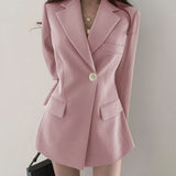 Women’s Summer Thin Suit Jacket, Casual Office Long Blazer for Ladies, Elegant Lightweight Formal Wear