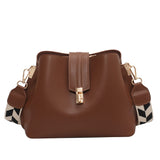 Wide Shoulder Strap Bucket Bag, Single Shoulder Diagonal Pouch