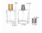 Transparent Glass, Anodized Aluminum Pressing, Empty Perfume Bottle (Pack of 5)