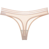 Transparent Striped, Hollow Low-waist, Women's Briefs