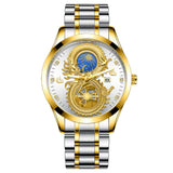 Men's Waterproof Sun Moon Star Watch with Calendar