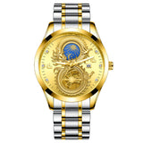 Men's Waterproof Sun Moon Star Watch with Calendar