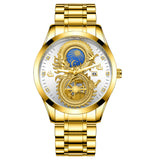 Men's Waterproof Sun Moon Star Watch with Calendar