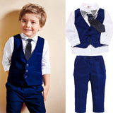 Boys’ Formal Suit Set – Vest, Shirt, Tie & Pants Outfit