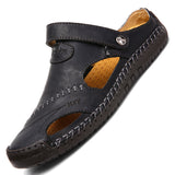 Men's Closed Toe Sandals, Summer Adjustable Slides Slippers, Fashion Beach Shoes