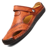 Men's Closed Toe Sandals, Summer Adjustable Slides Slippers, Fashion Beach Shoes