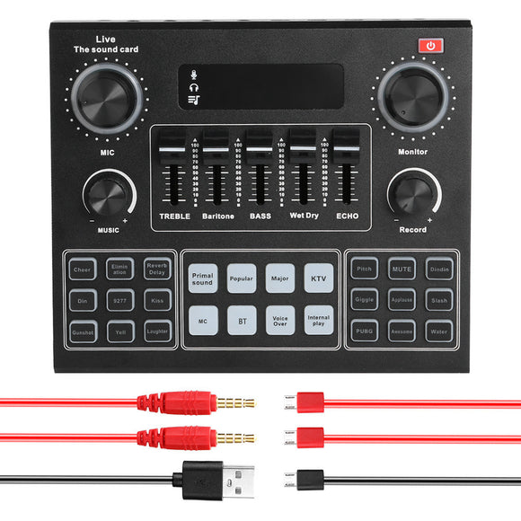 English Version V9 Mobile Phone Live Sound Card Set, K Song with Bluetooth Soundcard