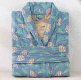 Pure Cotton, Thickened Gauze, Long Sleeves, Water Absorbing, Bathrobe Nightgown for Men and Women