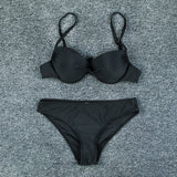 Solid Color Hardcore Backless Sexy Bikini Swimsuit for Women