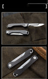 Carbon Fiber Box Knife with Cut Rope Engraving Knife, Mini Outdoor Multifunctional Folding Scalpel Utility Tool