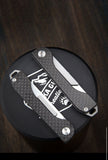 Carbon Fiber Box Knife with Cut Rope Engraving Knife, Mini Outdoor Multifunctional Folding Scalpel Utility Tool
