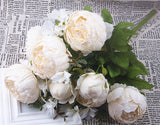 13 Core-spun Peony Decorative Artificial Flowers