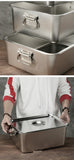 Stainless Steel Food Turnover Square Basin