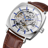 Forsining Black Genuine Leather Fashion Royal Luxury Gold Clock, Skeleton Men's Automatic Mechanical Watches