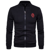 Men's Cotton Sweater, Zippered Stand Collar Jacket for Winters