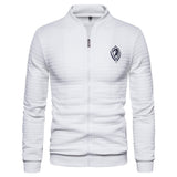 Men's Cotton Sweater, Zippered Stand Collar Jacket for Winters