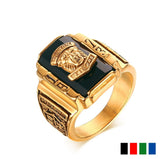 And the Wind 1973 Tiger Walton Navy Titanium Ring, Men's Personality RC-303 Retro Ring