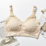 Seamless Mesh Breast-Feeding Underwear, Female Nursing Bra, Large Size Feeding Clothing